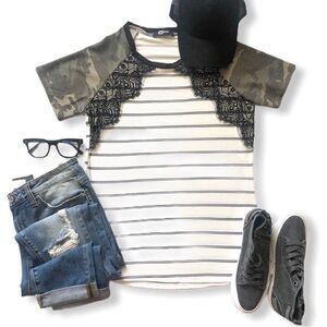 Camo & Lace Tee